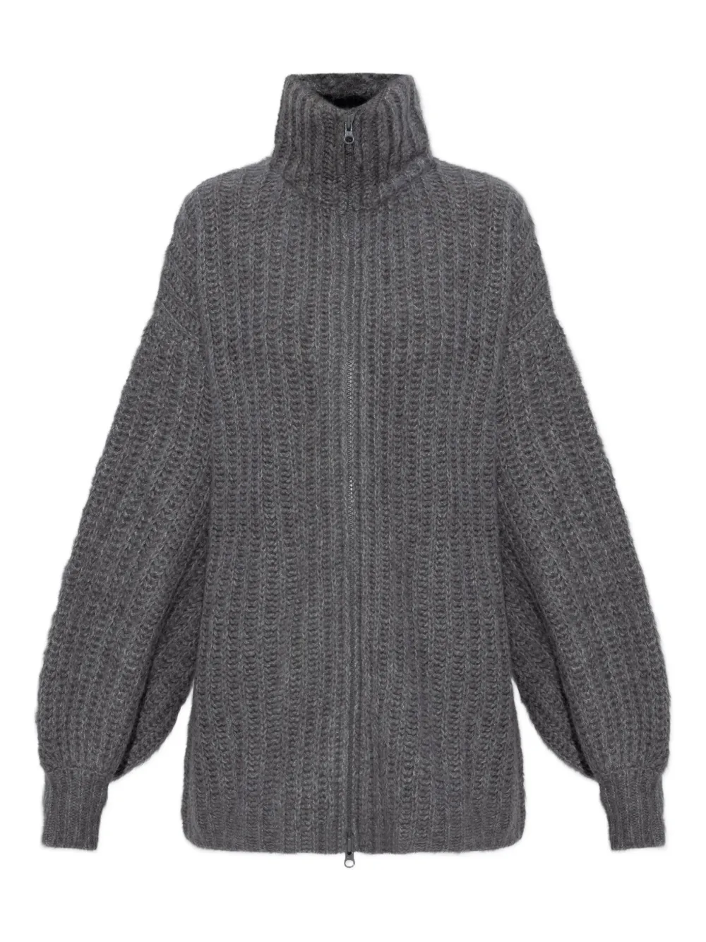 Lisa Yang balloon-sleeve zip cardigan | Grey | Image 1