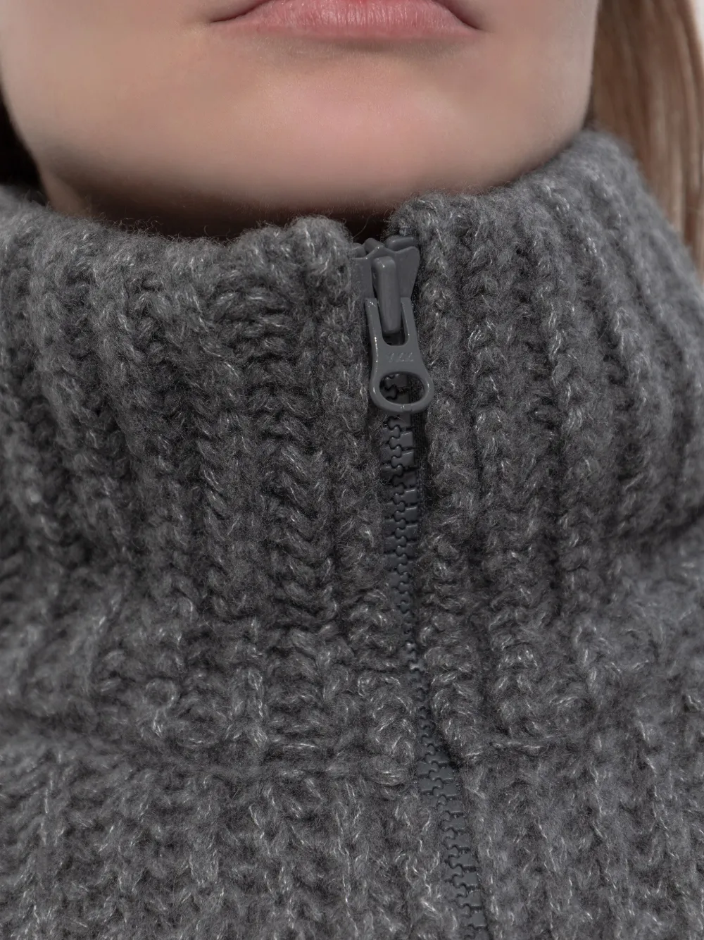 Lisa Yang Vest met ballonmouwen en rits Grijs