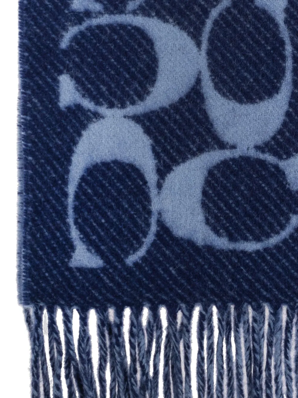 Coach logo fringed scarf - Blauw