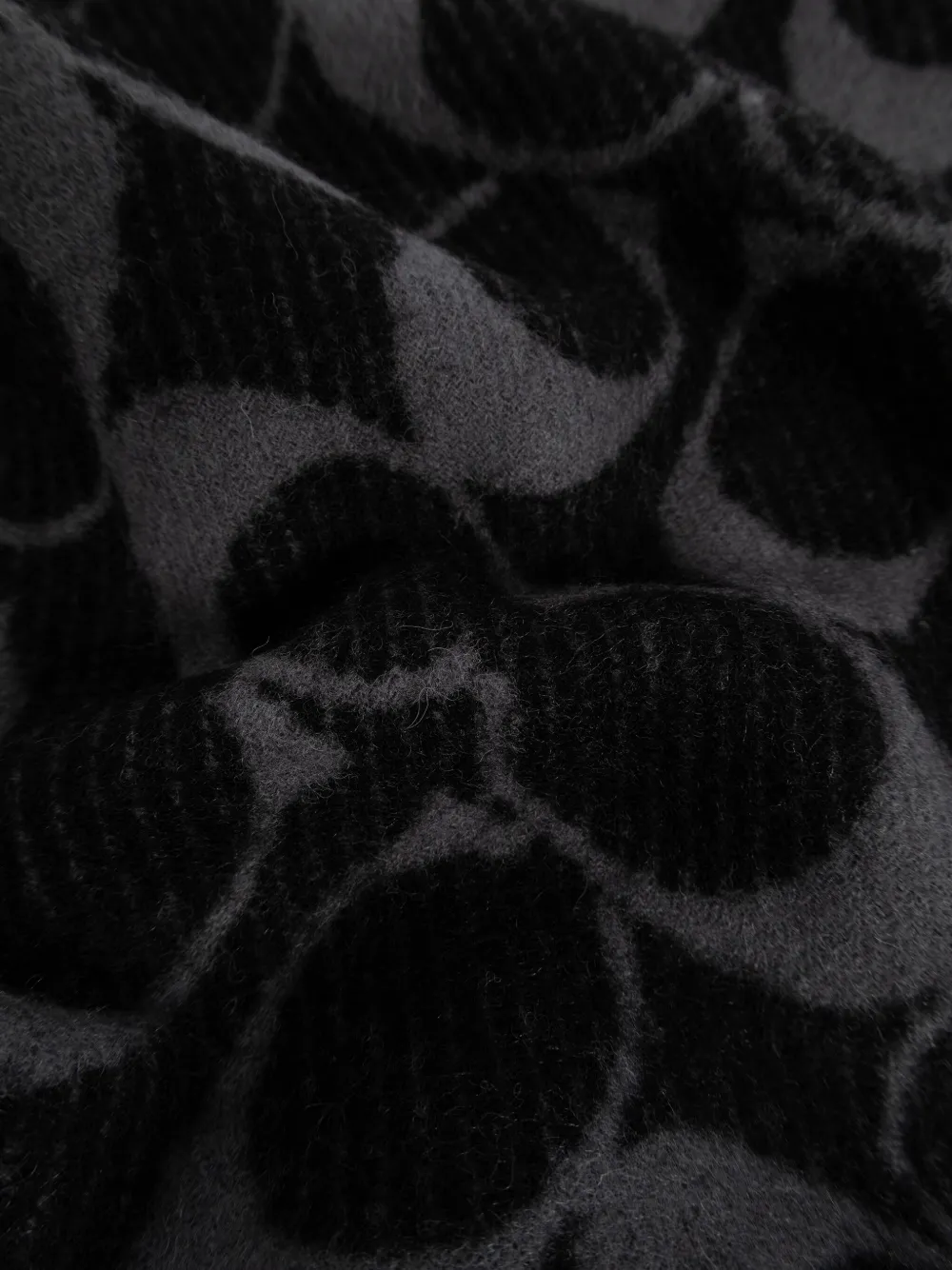 Coach Sjaal met franje en jacquard Zwart