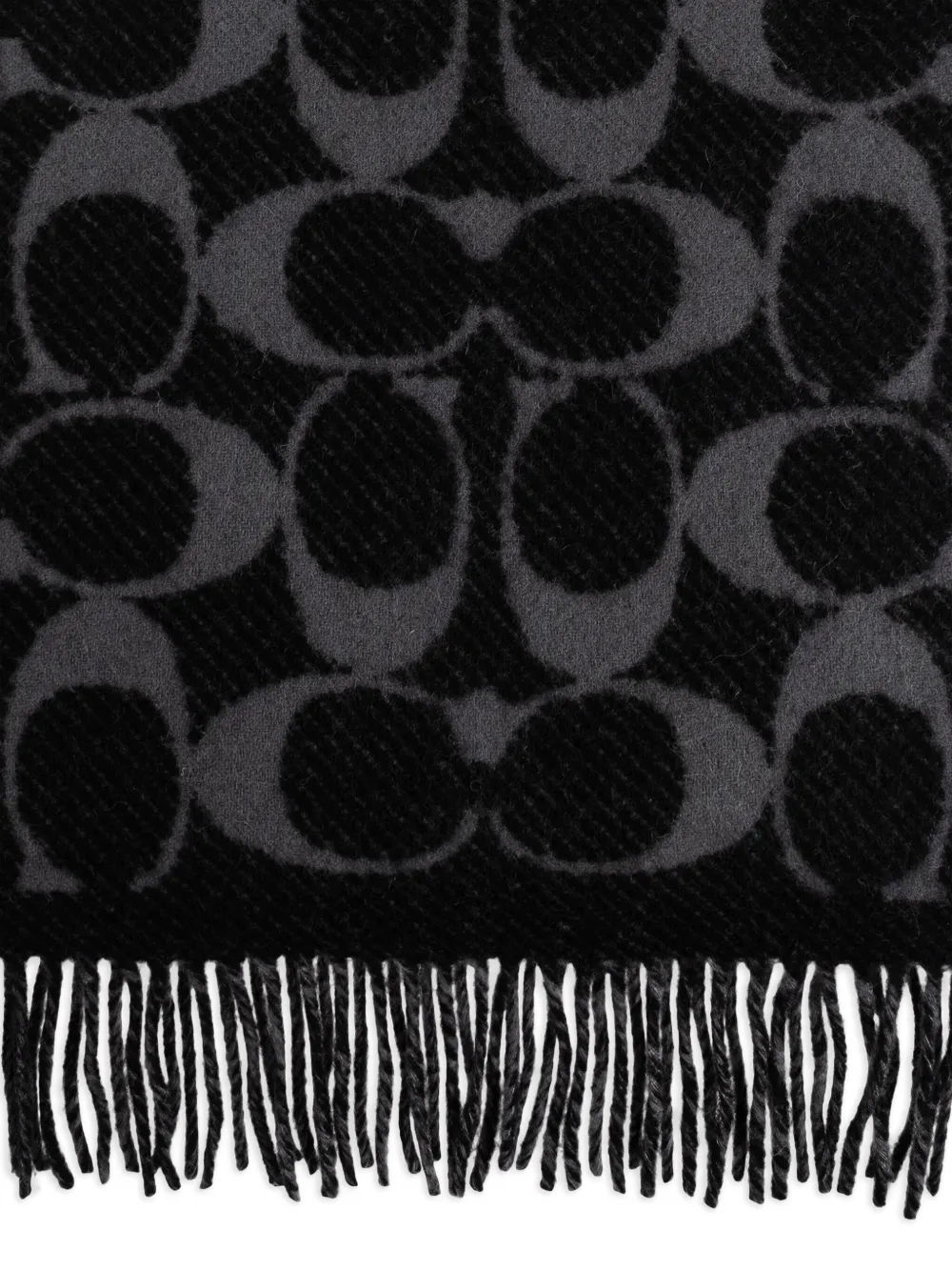 Coach mascada en jacquard con flecos | negro | Image 1