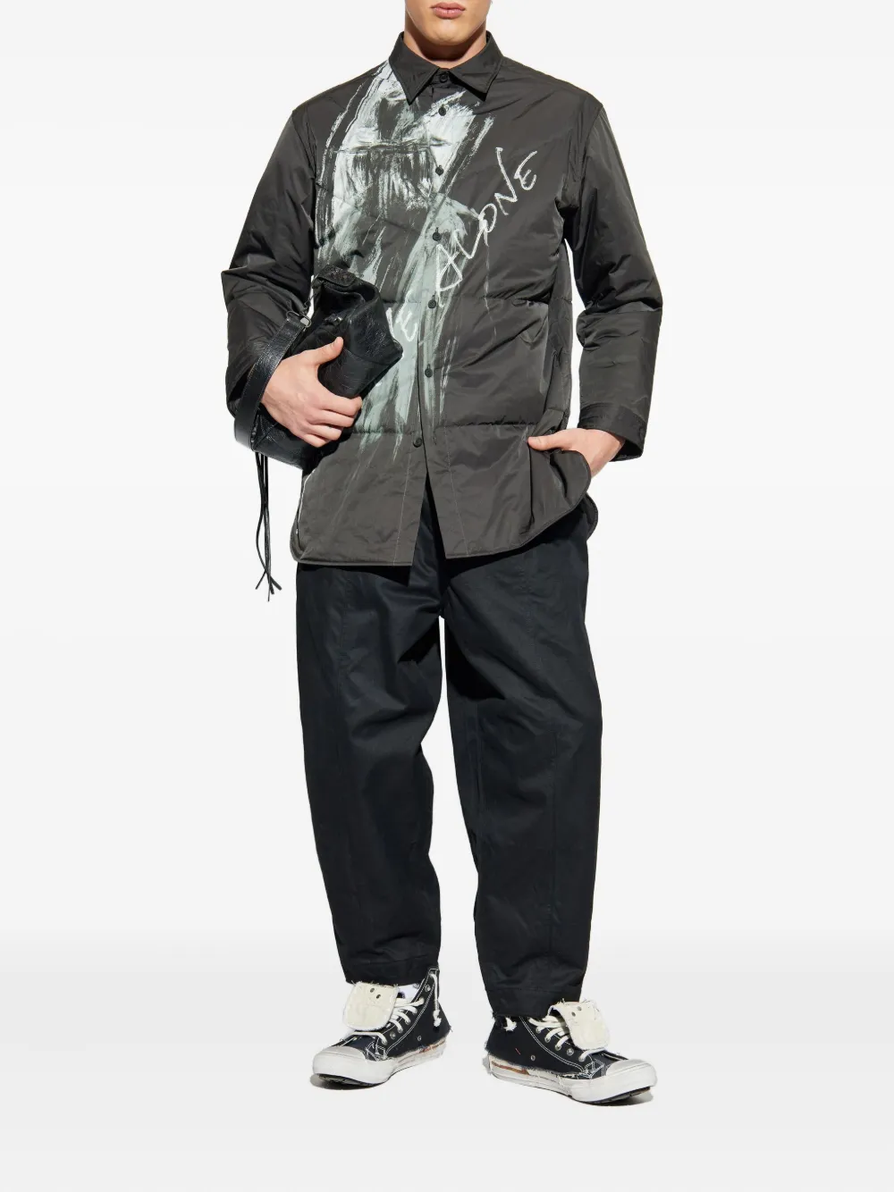 Yohji Yamamoto Quilted Overshirt In Gray