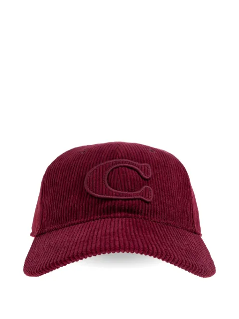 Coach signature-patch corduroy cap