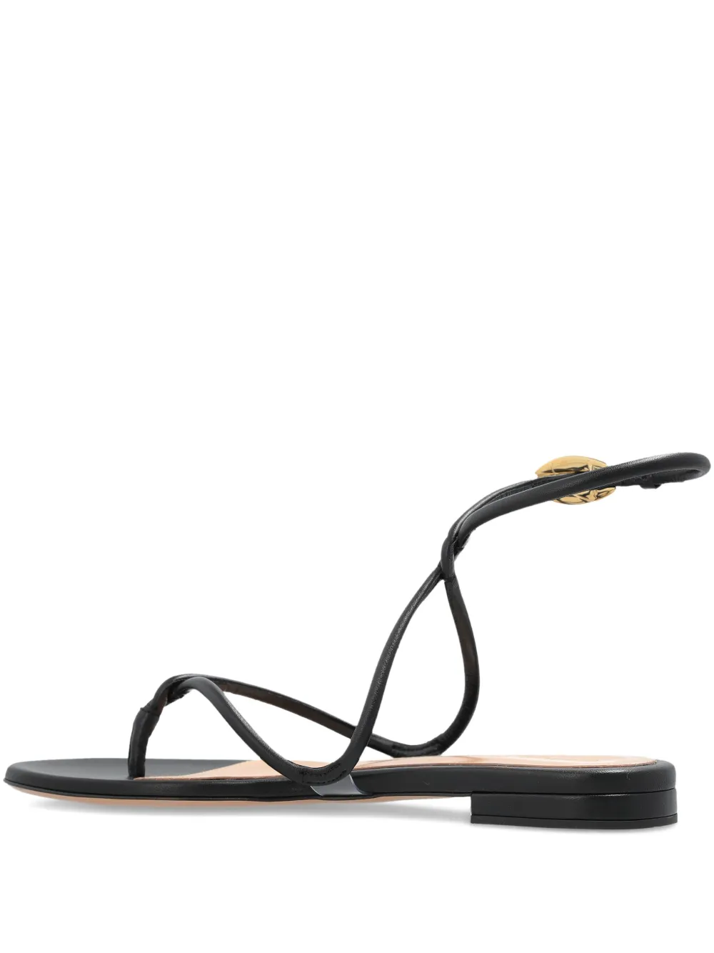 Gianvito Rossi strap-details flat sandals - ブラック Gianvito Rossi strap-details flat sandals - ブラック