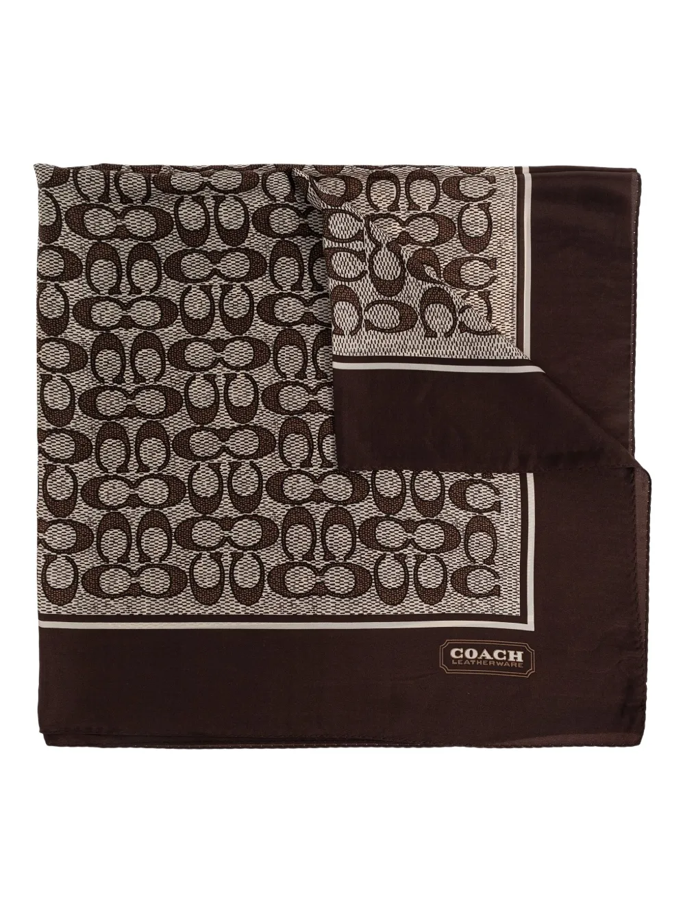 Coach logo-pattern scarf - Marrone