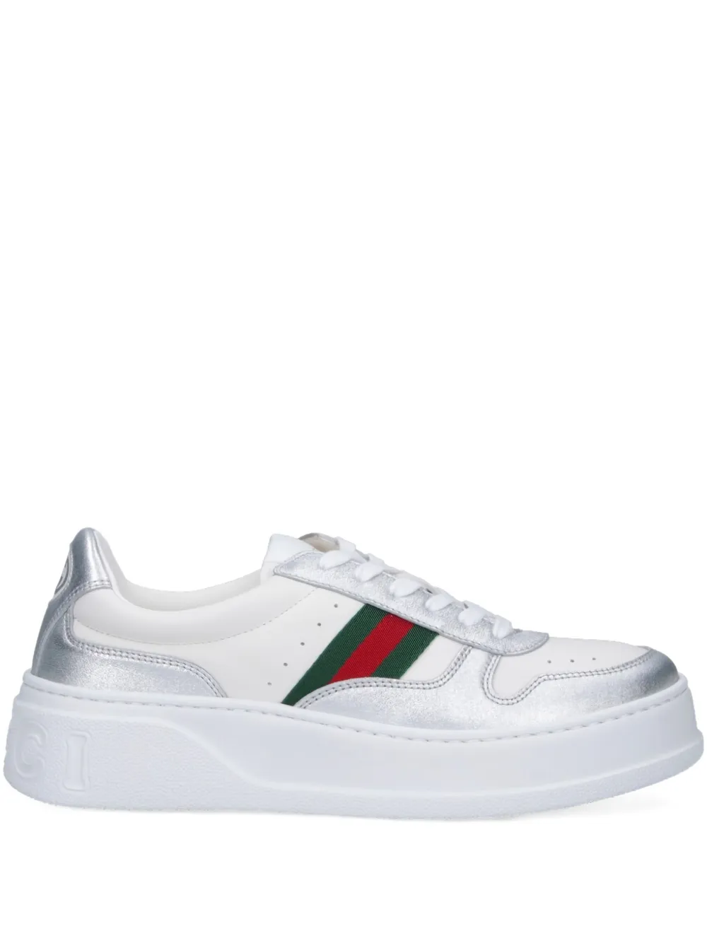Gucci stripe-detail leather sneakers - ホワイト Gucci stripe-detail leather sneakers - ホワイト