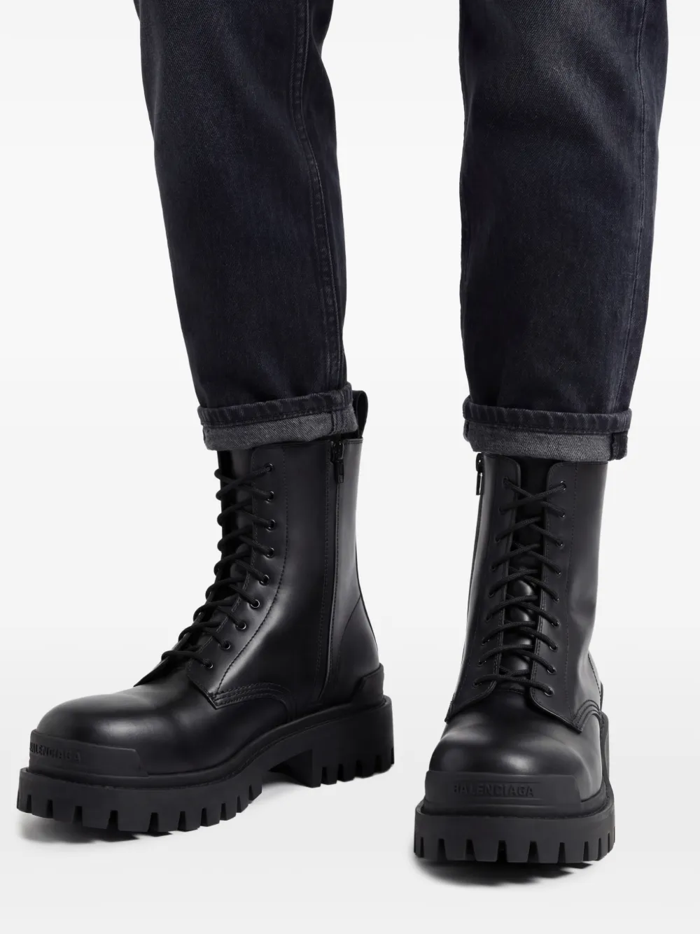 Balenciaga 49 mm veterlaarzen Zwart