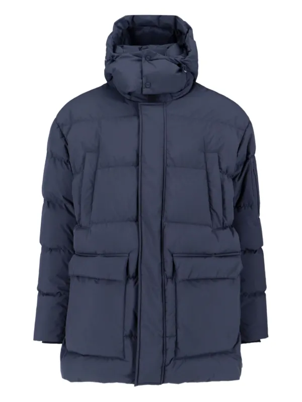 HERNO フーデッドコート ブルーグレー　46 Herno フーデッド コート | ブルー | FARFETCH JP