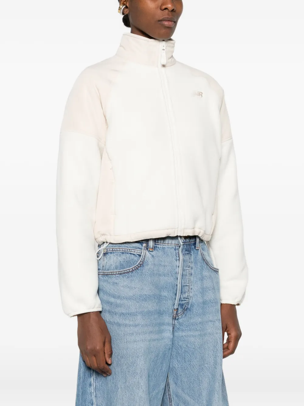  New Balance Panelled Zip Jacket - White 
