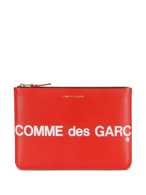 Comme Des Garçons Wallet logo zip clutch bag