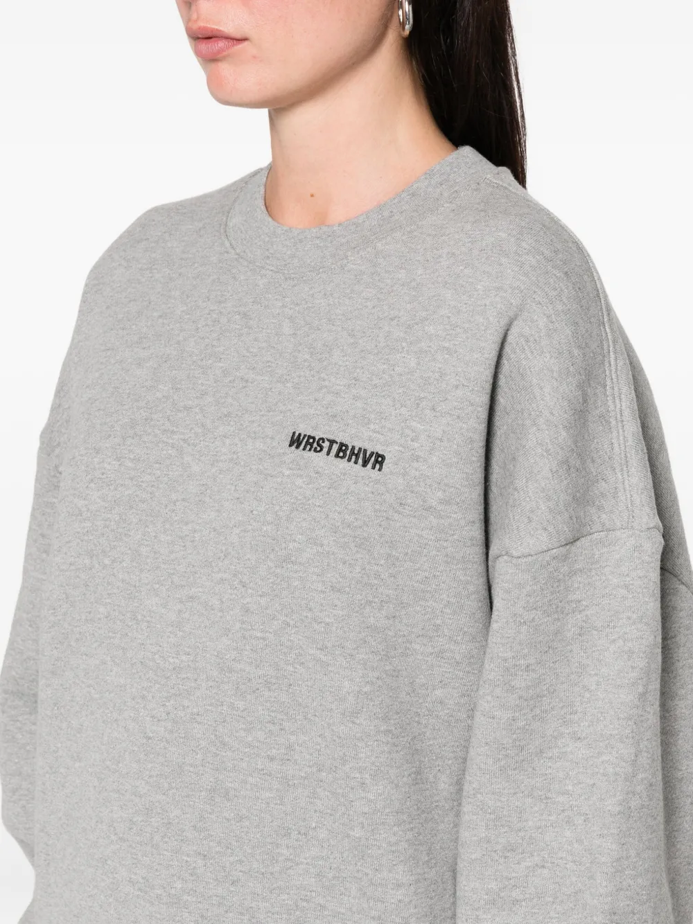Wrstbhvr Neni Logo-embroidered Crew-neck Sweatshirt In Gray