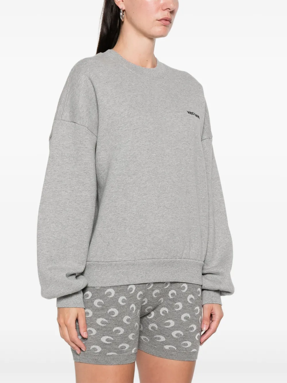 Wrstbhvr Neni Logo-embroidered Crew-neck Sweatshirt In Gray