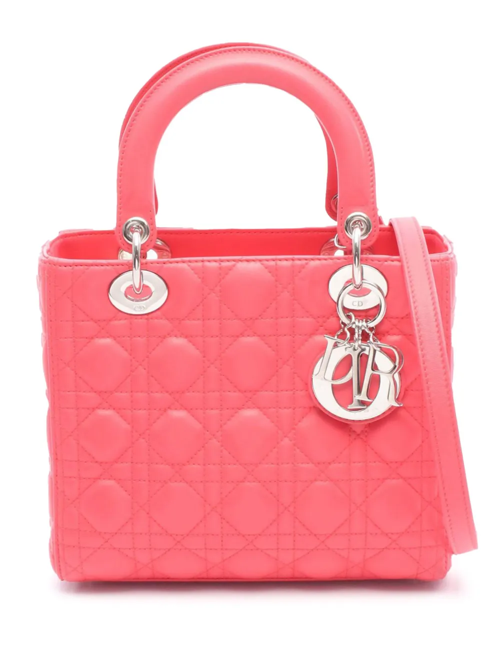 Christian Dior Pre-Owned 2012 Medium Lambskin Cannage Lady Dior Christian Dior Pre-Owned 2012 Medium Lambskin Cannage Lady Dior