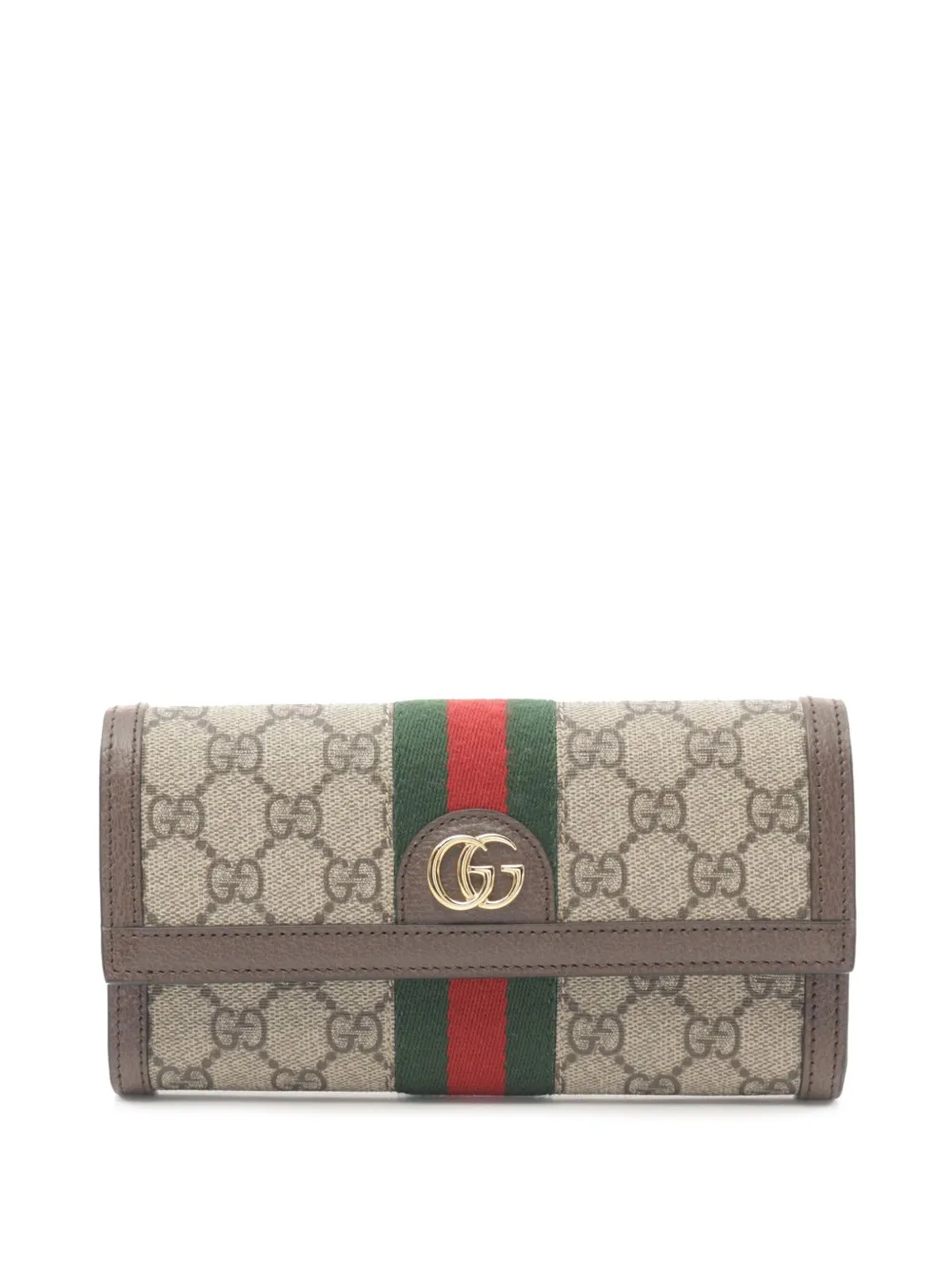 Gucci Pre-Owned 2016-2025 GGスプリーム オフィディア ウォレット 長財布 - ブラウン Gucci Pre-Owned 2016-2025 GGスプリーム オフィディア ウォレット 長財布 - ブラウン