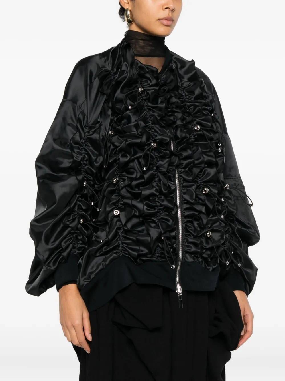 Noir Kei Ninomiya Jack met ruches Zwart