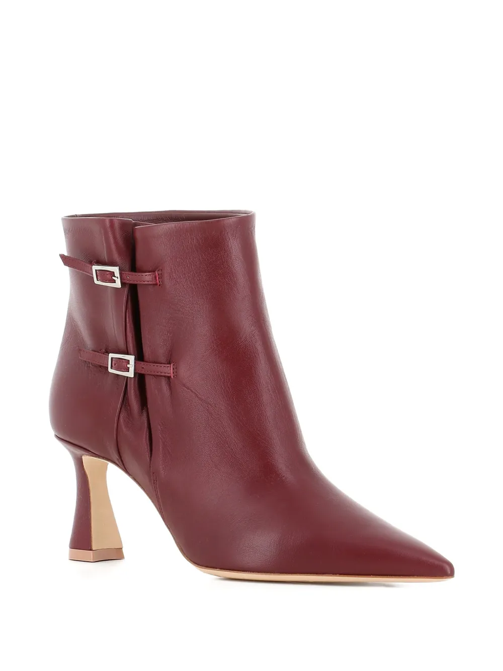 Malone Souliers 70 mm Norma leren enkellaarzen met gesp Rood