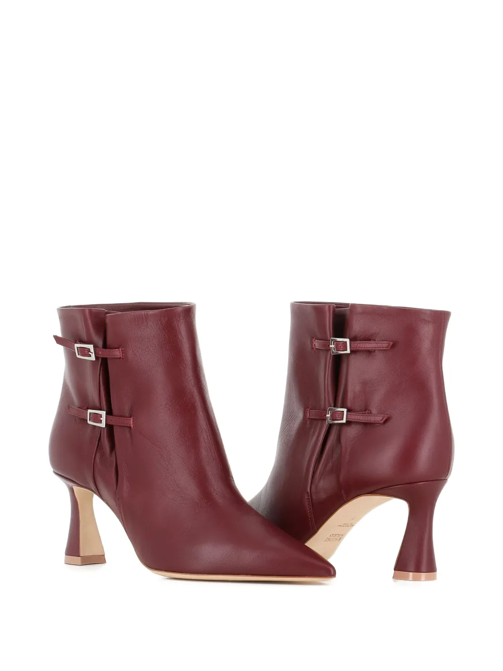 Malone Souliers 70 mm Norma leren enkellaarzen met gesp Rood