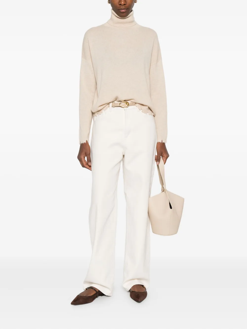 kujten Mavis trui met franje Beige