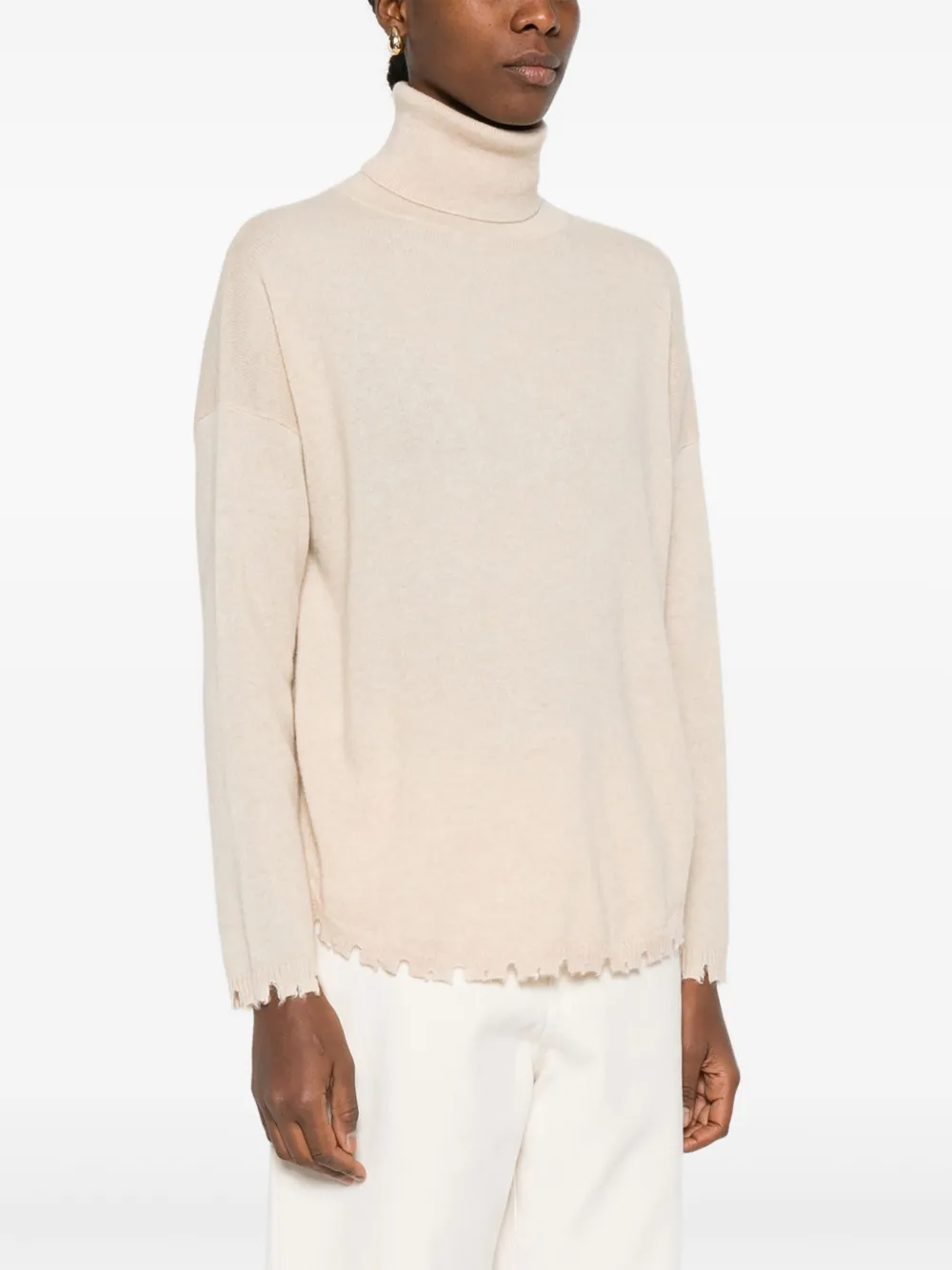 kujten Mavis trui met franje Beige