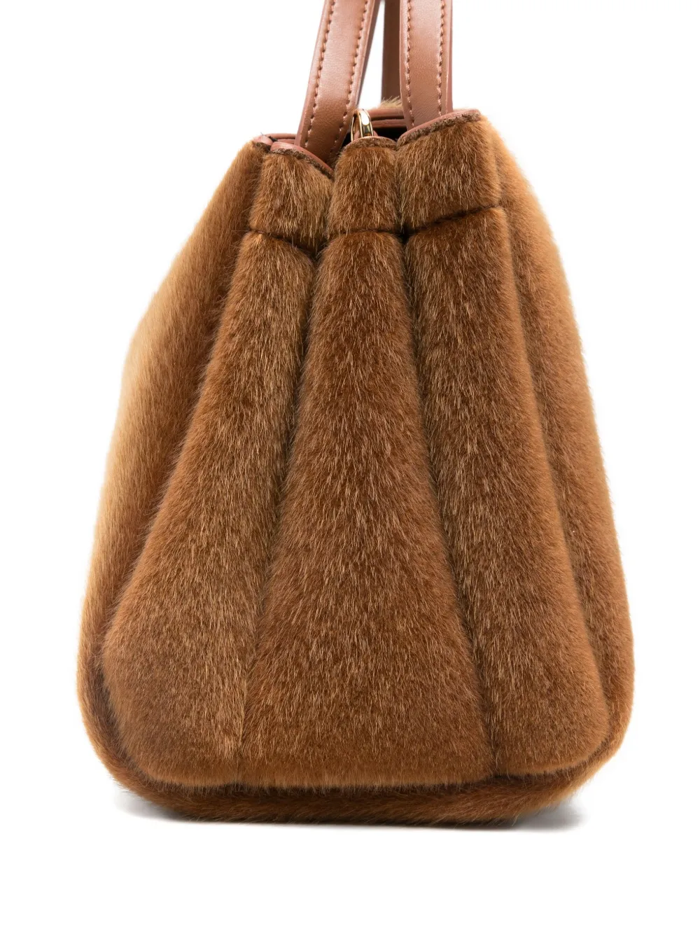 Themoirè Shopper met gesp Bruin