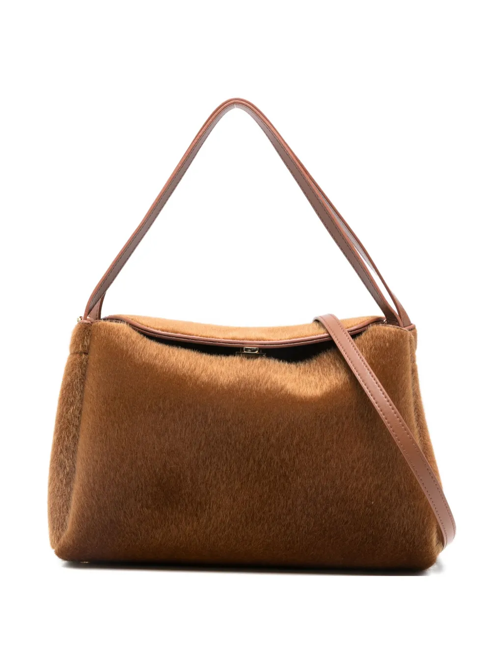 Themoirè clasp-fastening tote bag - Marrone