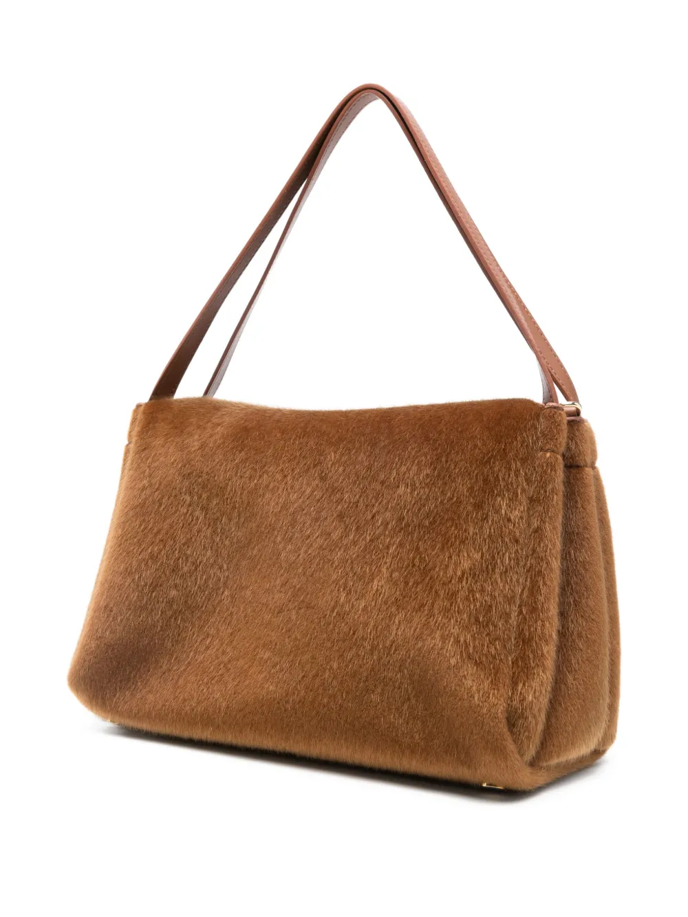 Themoirè Shopper met gesp Bruin