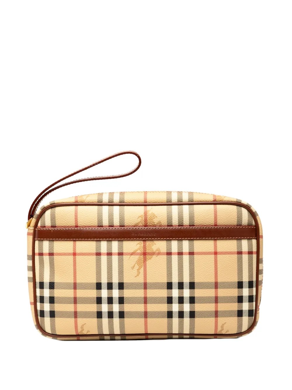 Burberry Pre-Owned 2000-2017 Haymarket Check Coated Canvas clutch bag | Brown | Image 1