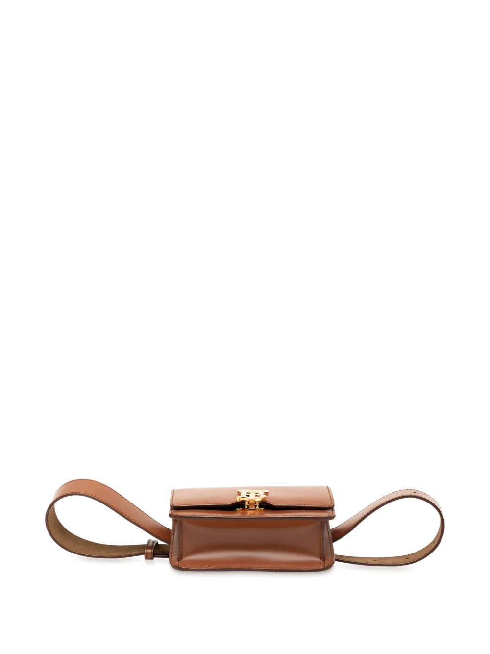 Pre-owned Burberry 2018-2025 Leather Tb Belt Bag In Brown
