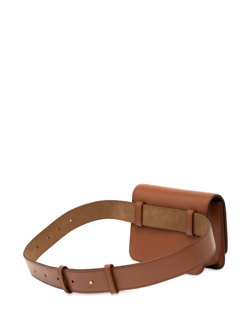 Pre-owned Burberry 2018-2025 Leather Tb Belt Bag In Brown