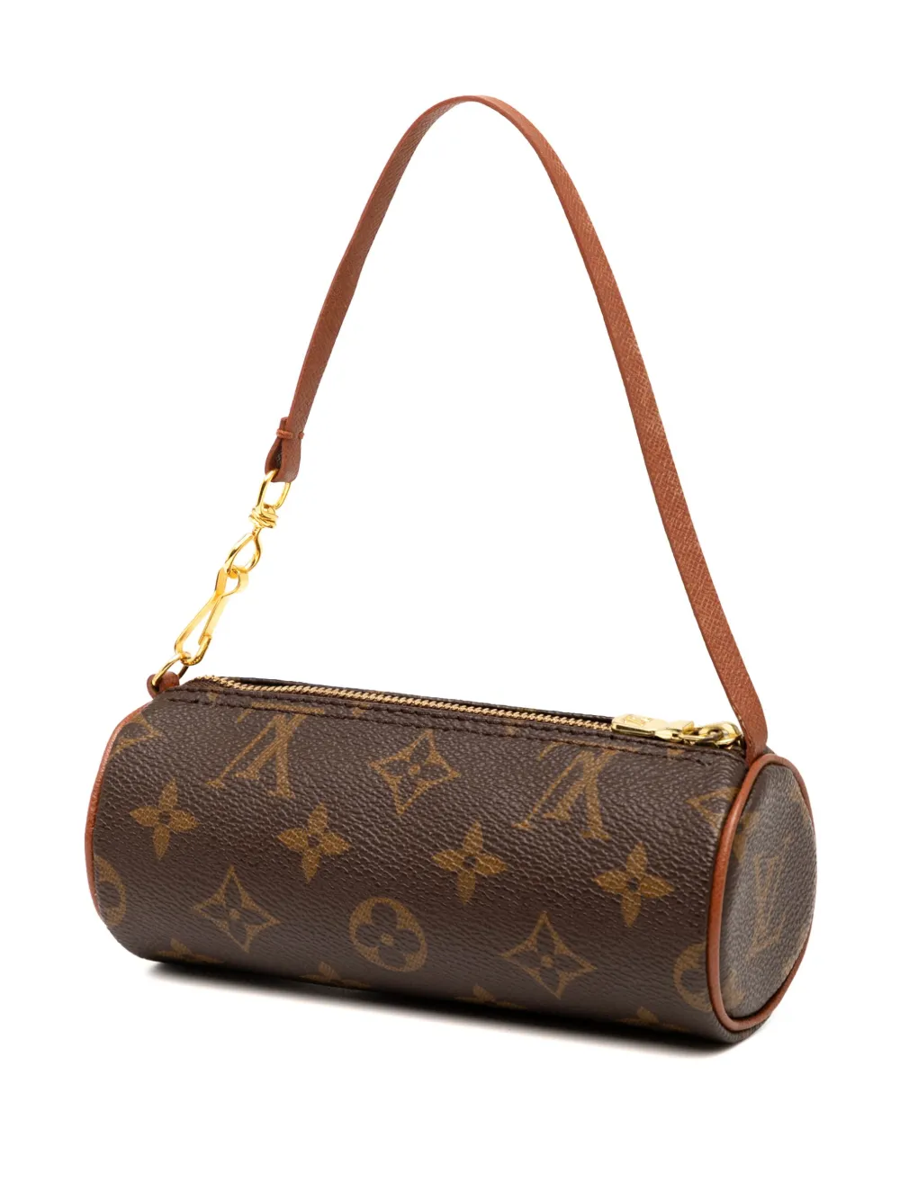 Pre-owned Louis Vuitton 1990-2010 Monogram Papillon Pochette Handbag In Brown