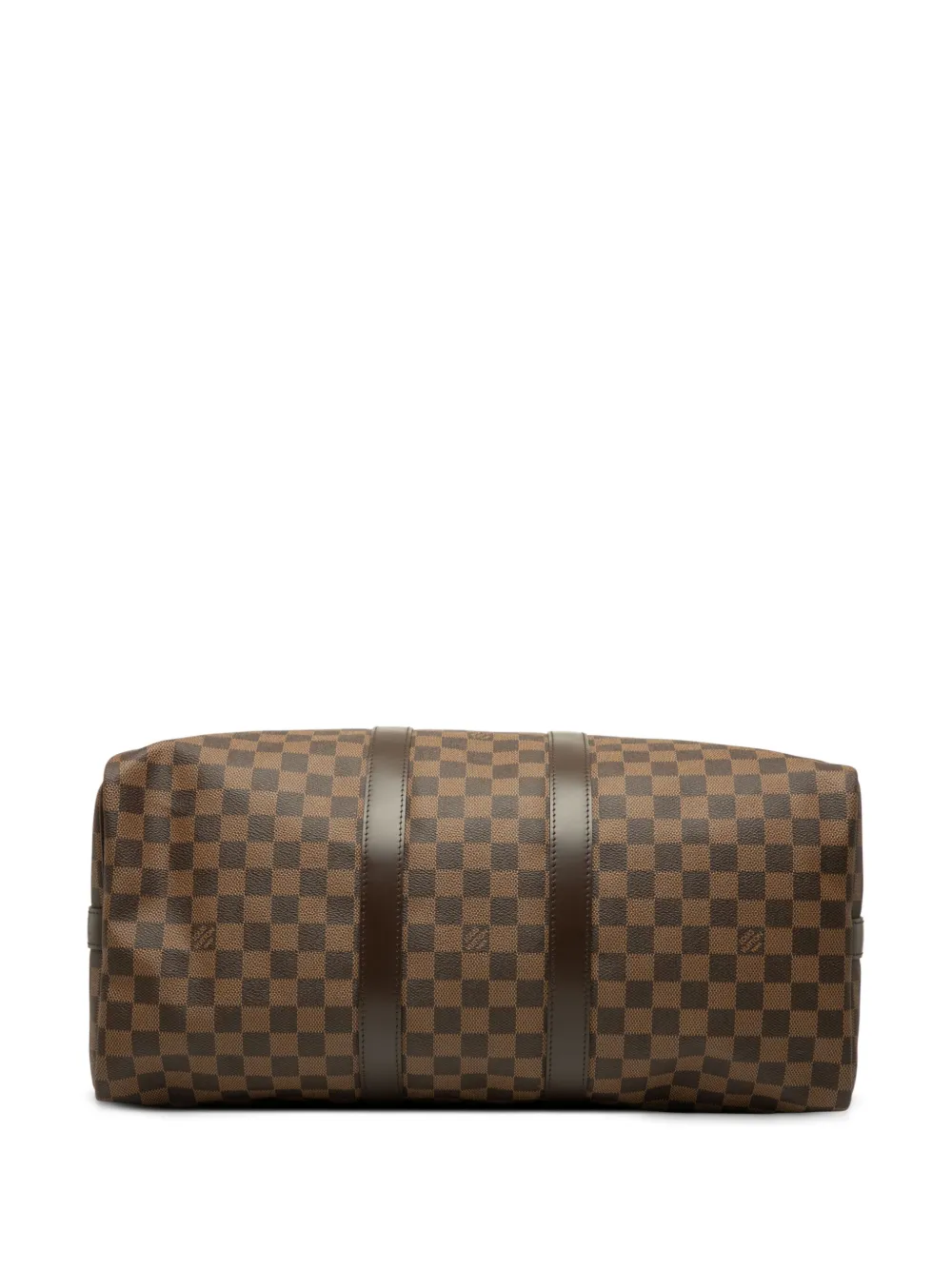 Pre-owned Louis Vuitton 2014 Damier Ebene Keepall Bandouliere 45 Travel Bag In Brown