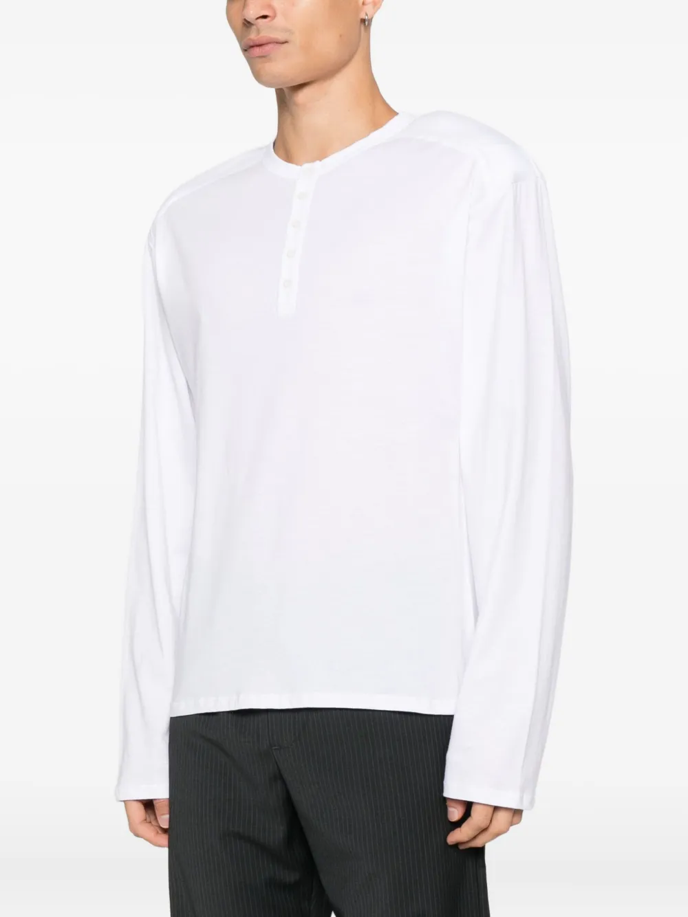Paloma Wool Ryno B Buttoned Long-sleeve T-shirt In White
