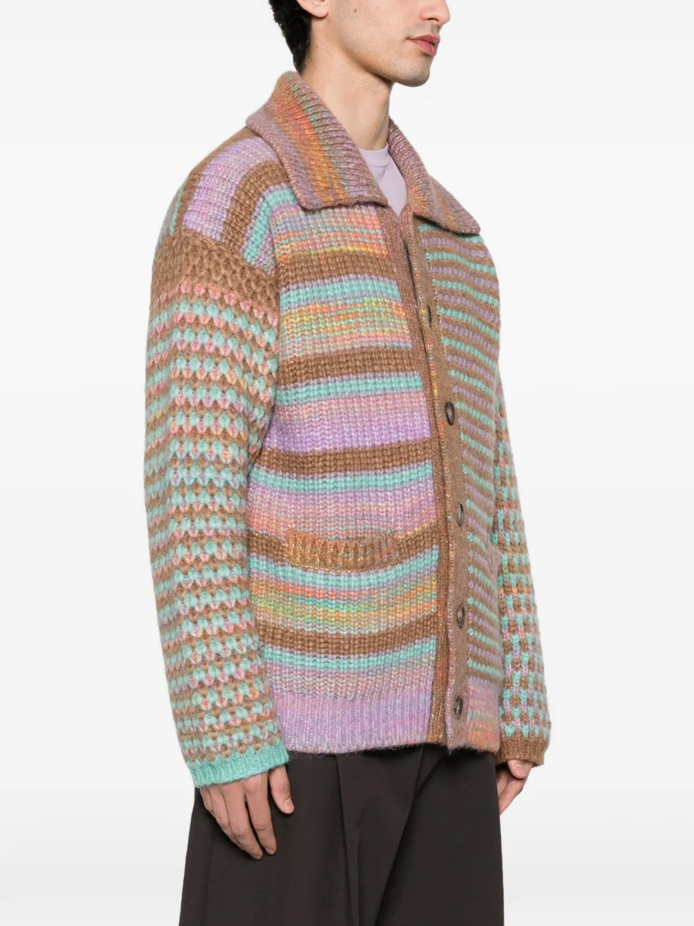 Roberto Collina Vest met patroon Bruin