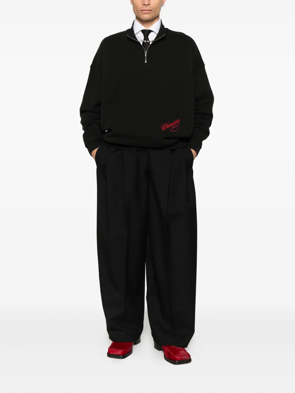 Willy Chavarria zip-up jacket - Zwart
