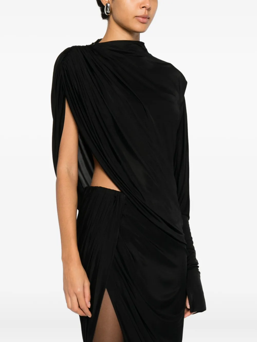 FRANCESCO MURANO Asymmetrische gedrapeerde top Zwart