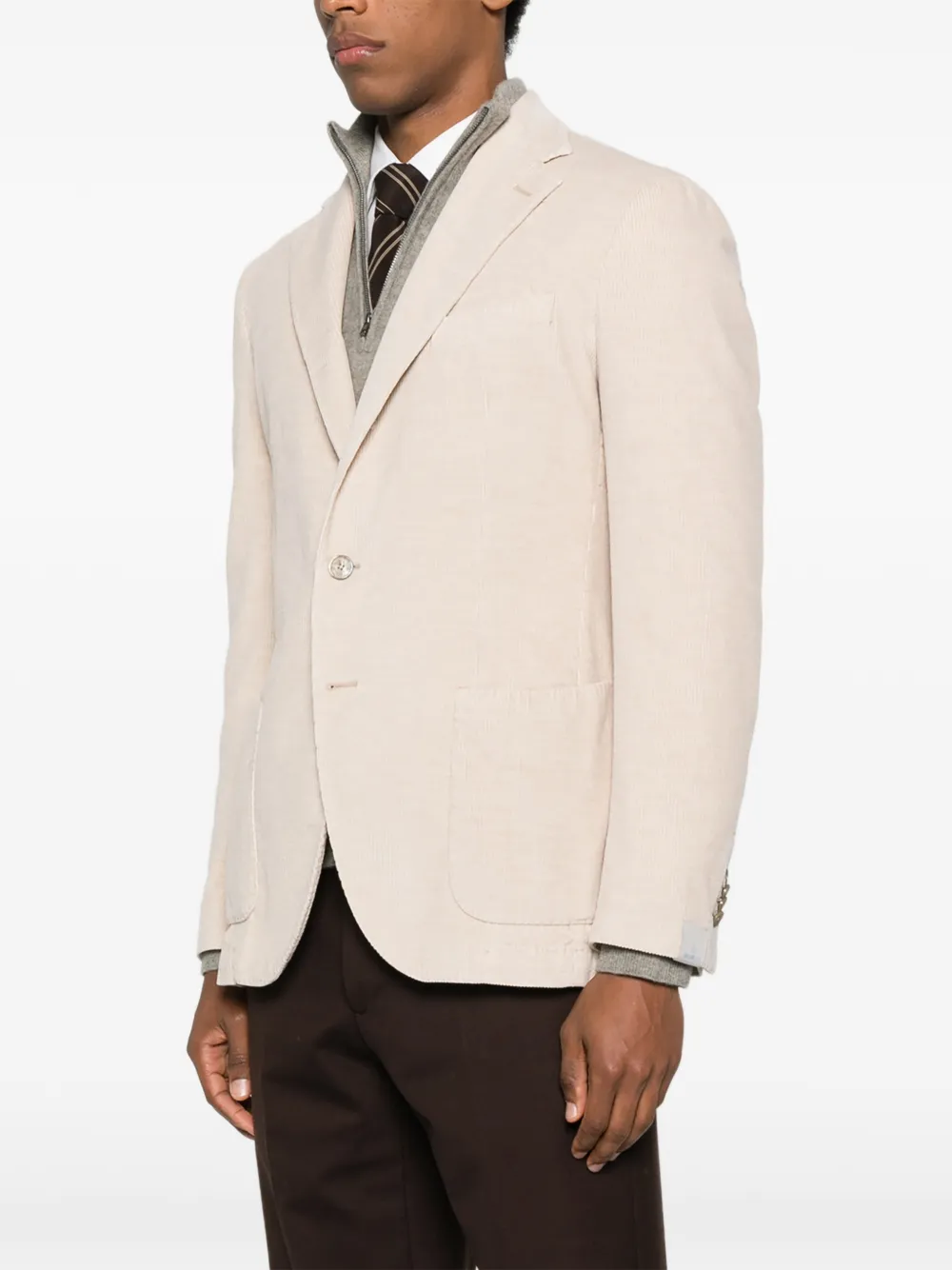 Santaniello Ribfluwelen blazer Beige