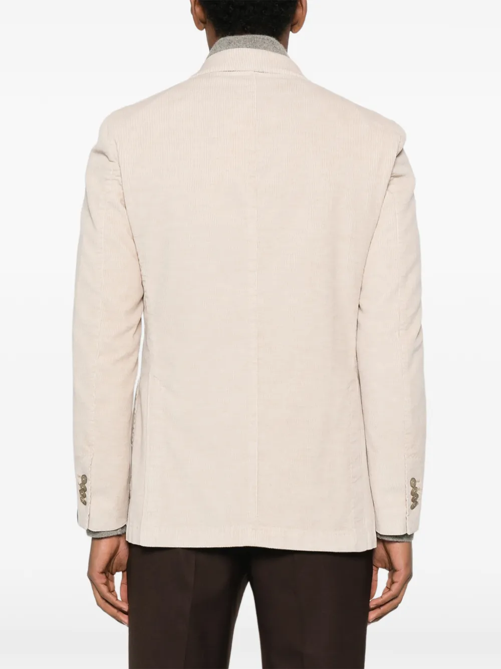 Santaniello Ribfluwelen blazer Beige