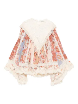 ZIMMERMANN レースアップ ブラウス | オレンジ | FARFETCH JP