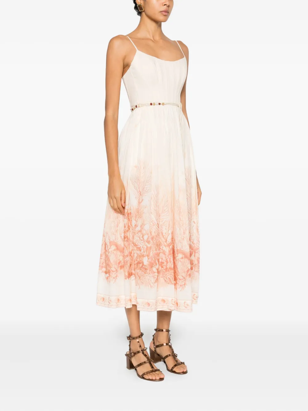 Zimmermann The Wanderlust Print Midi Dress In Multi