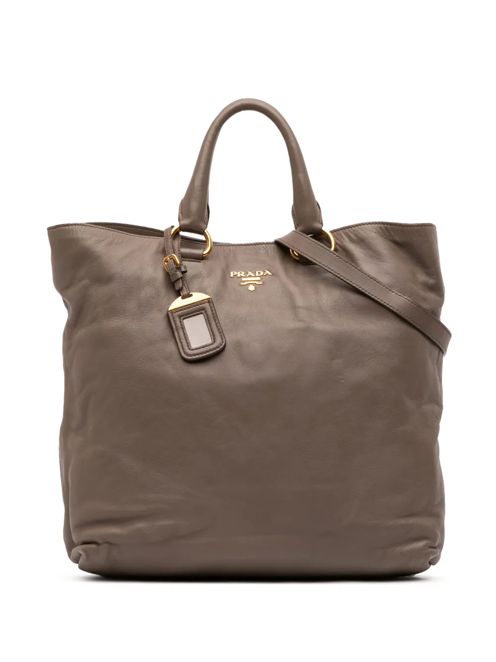 Prada Pre-Owned 2000-2025 Soft Calf Open Convertible Tote satchel | Grey | Image 1