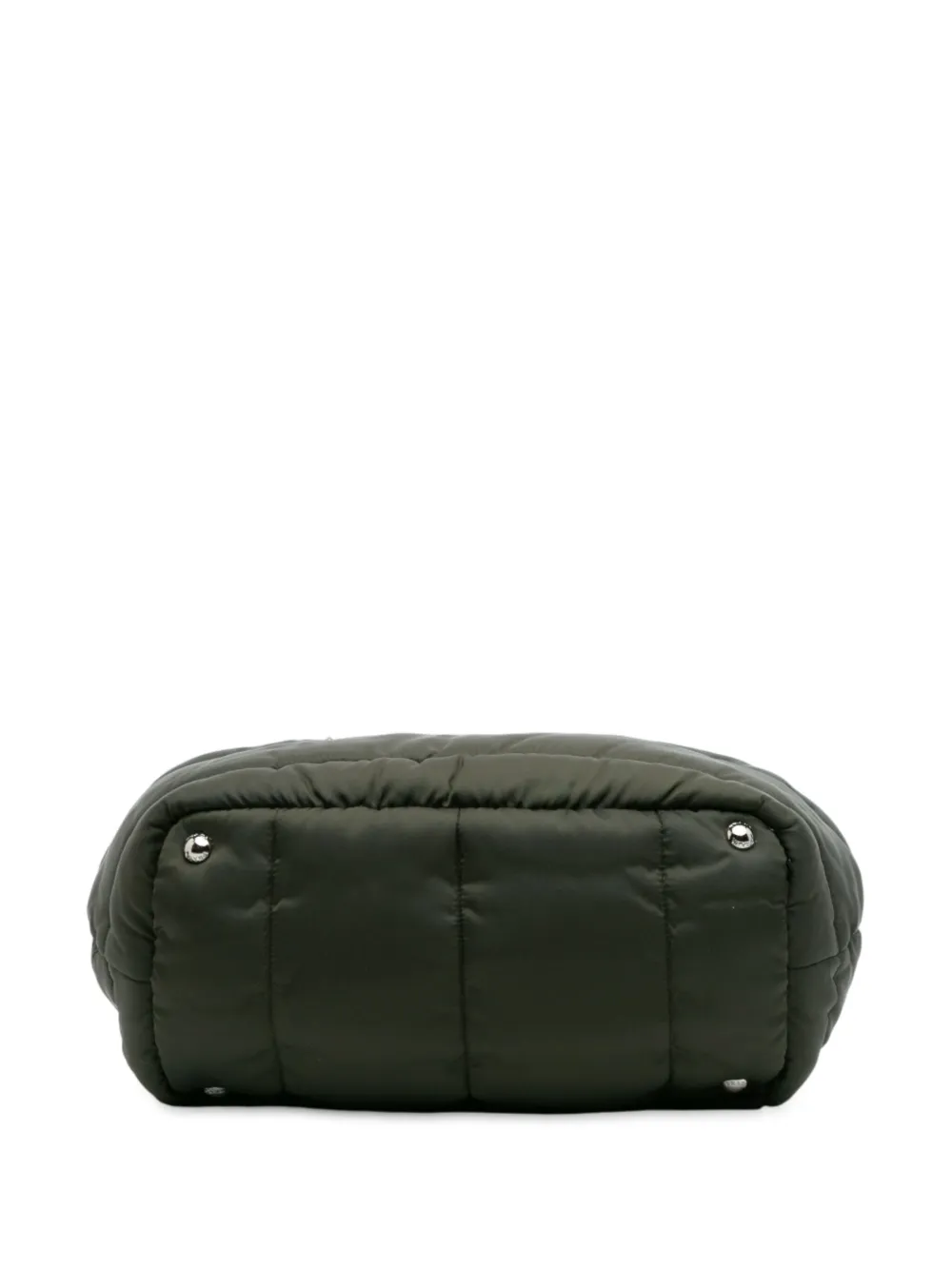 Pre-owned Prada 2013-2025 Tessuto Bomber Satchel In Green