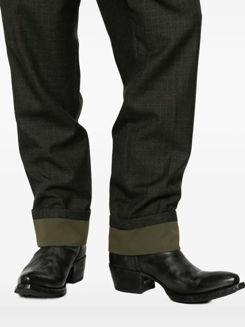 Prada Geruite gelaagde broek Groen