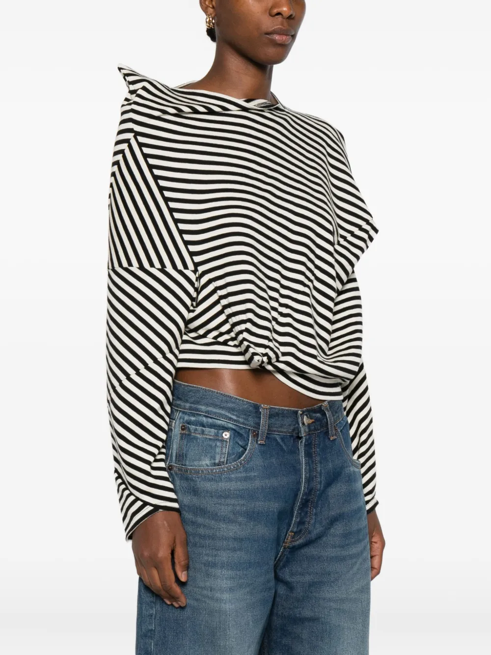 Junya Watanabe Asymmetrical Hem Sweater In Black