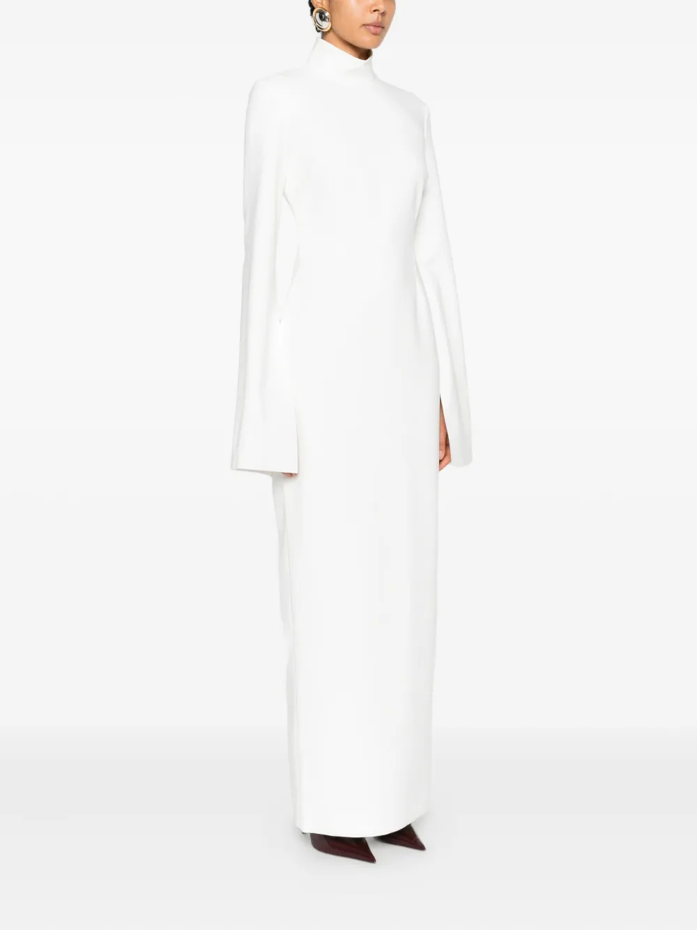 Solace London The Josefine Long-sleeve Maxi Dress In White