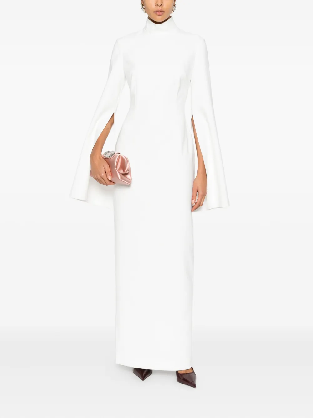 Solace London The Josefine long-sleeve maxi dress - Wit