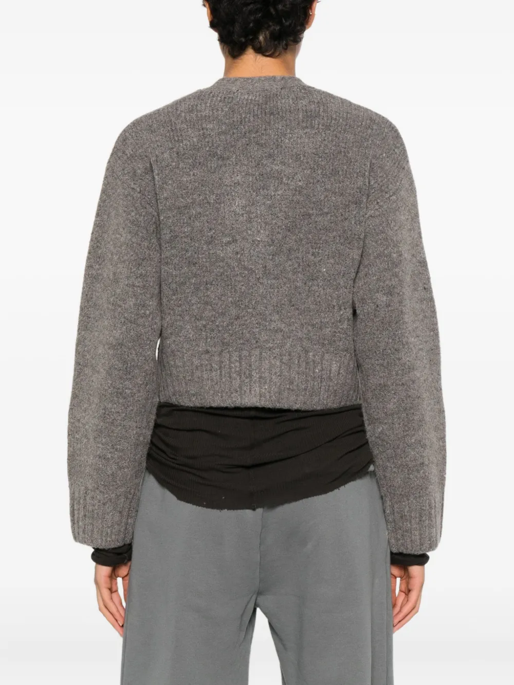 Wrstbhvr Kamilla V2 Button Embroidered Cardigan In Gray