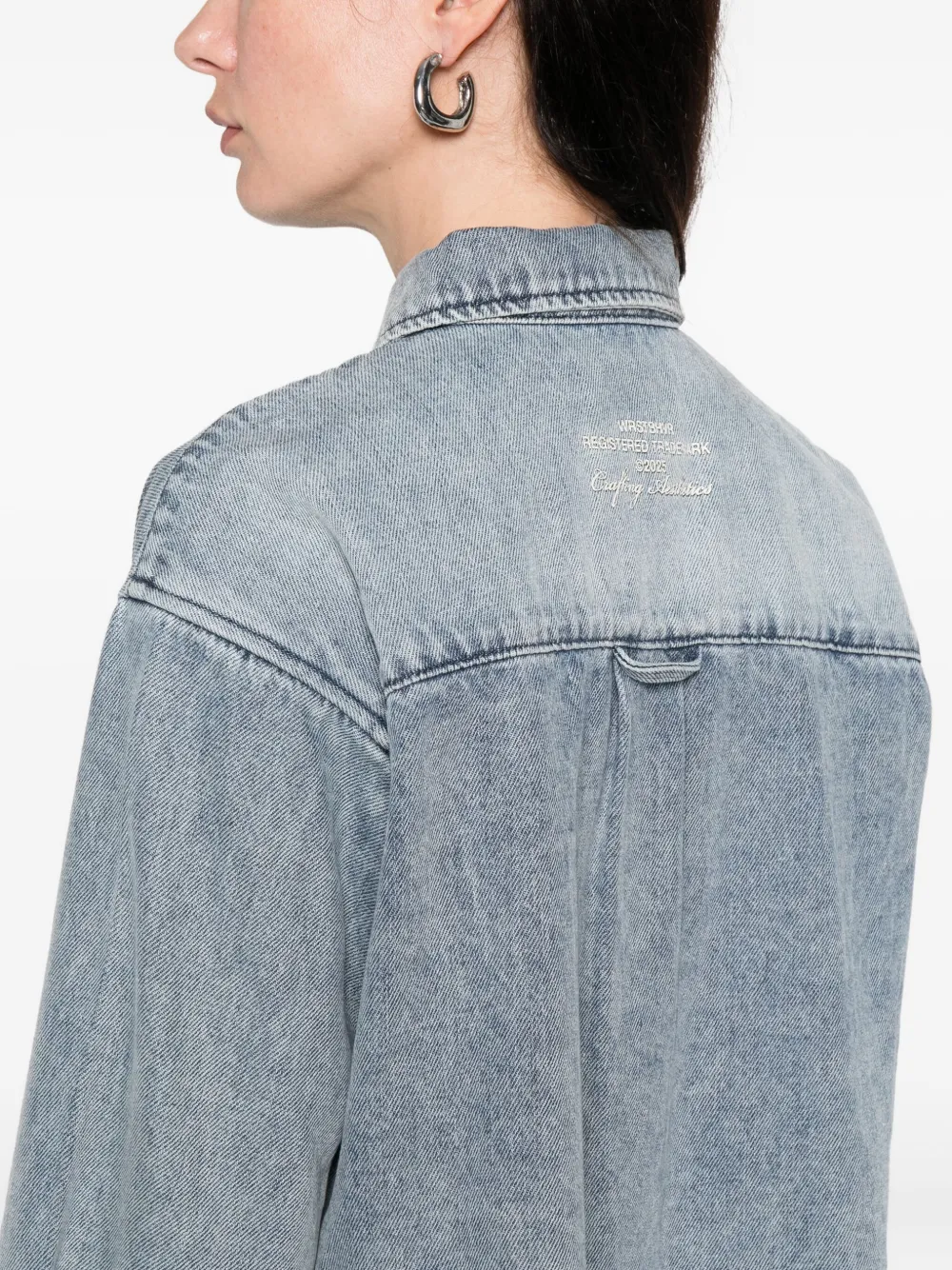 Wrstbhvr Jella Frayed-hem Shirt In Blue