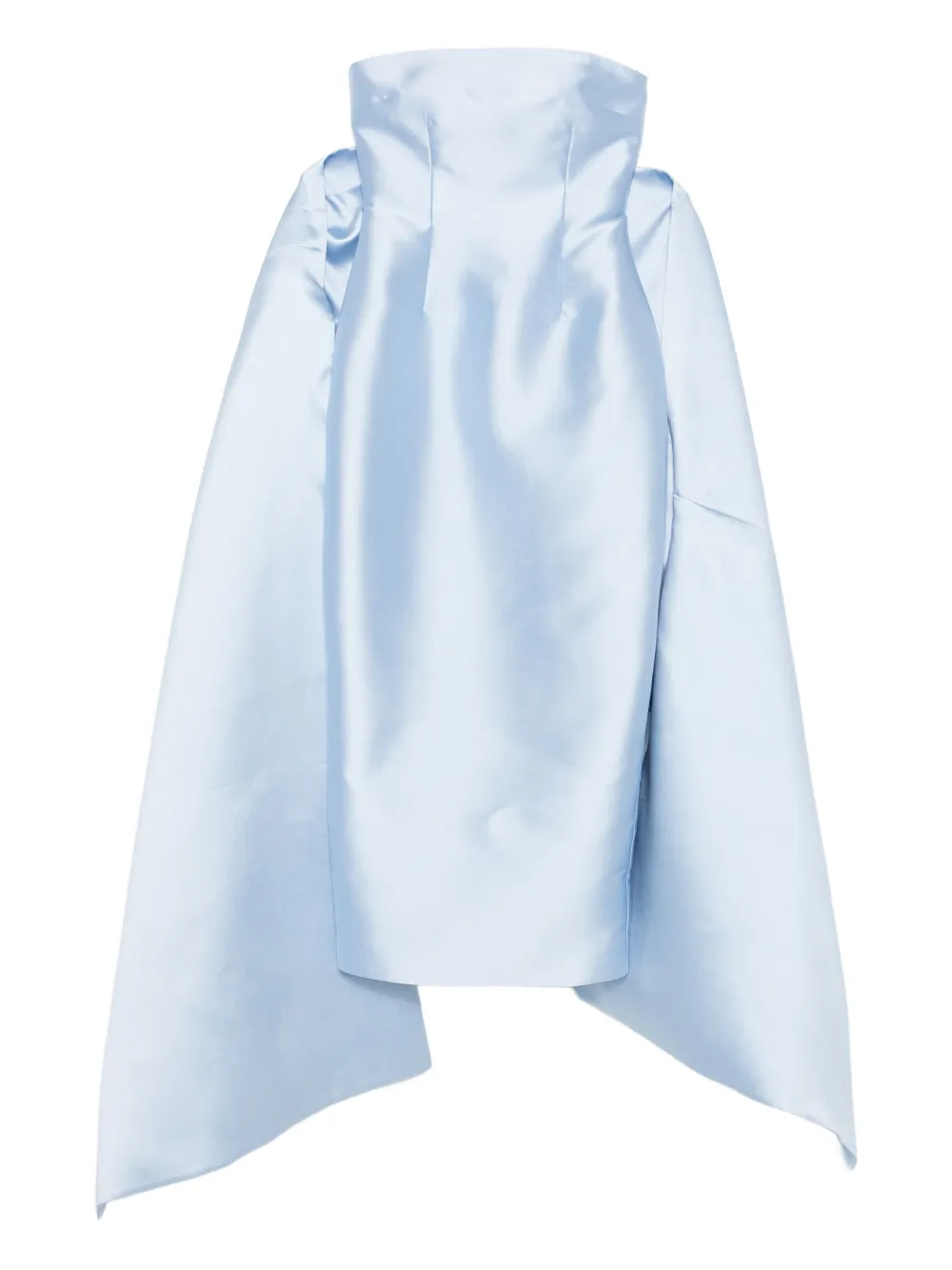 Solace London Renee Strapless Midi Dress In Blue