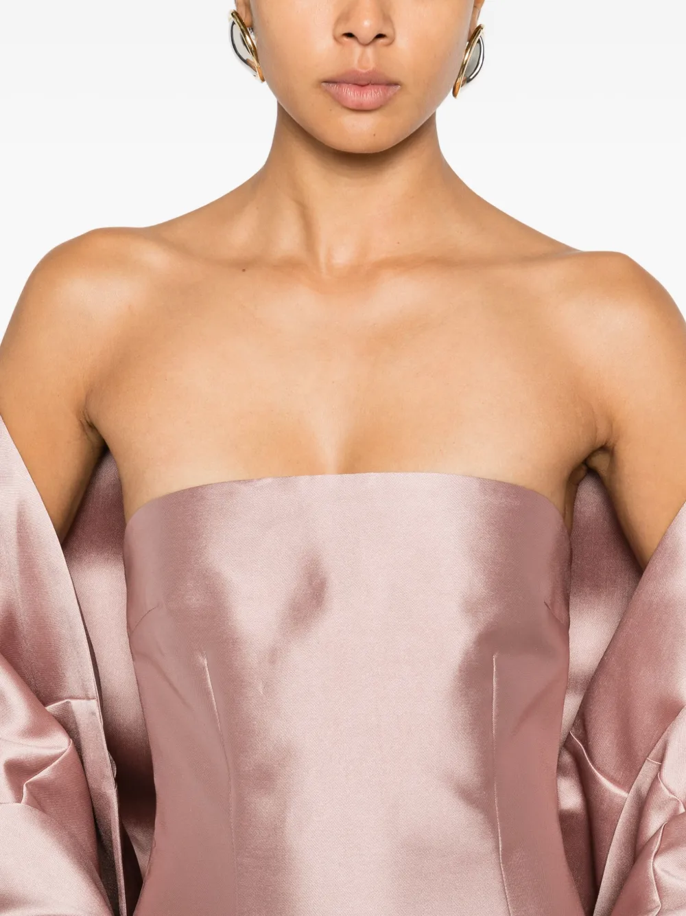 Solace London Renee Strapless Maxi Dress In Pink