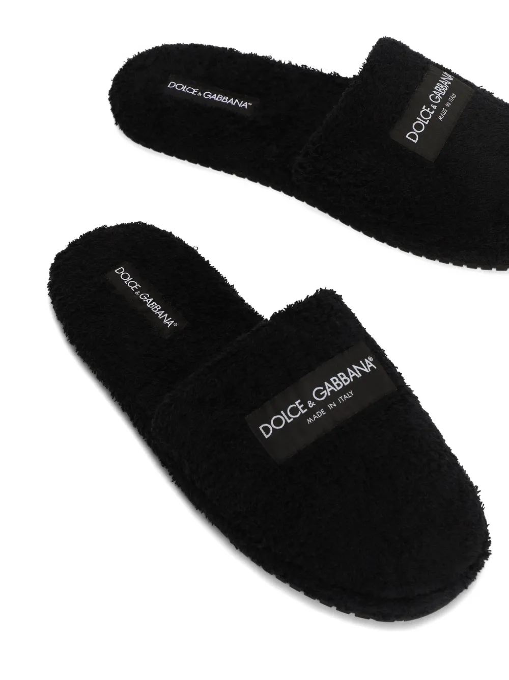 Dolce & Gabbana DG Hotel badstof slippers Zwart